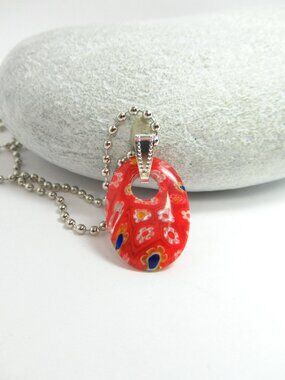 Red Millefiori necklace